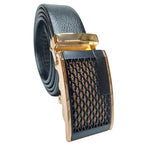 BROLAVIYA® Universal Adjustable Automatic Ratchet Buckle Mens Belt, Length 110 CM, Silver Grill Styl