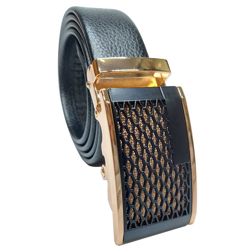 BROLAVIYA® Universal Adjustable Automatic Ratchet Buckle Mens Belt, Length 110 CM, Silver Grill Styl