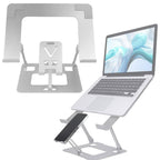BROLAVIYA® Dual Laptop and Mobile Stand, Foldable Aluminum Riser with Heat-Vent, Portable Notebook &