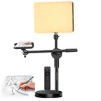 BROLAVIYA® Overhead Video Floor Stand with Full Screen Fill 11 inch LED Video Light with Remote, Met