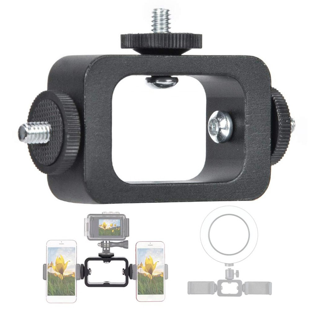 BROLAVIYA® 3 in 1 Holder Head Mount Metal Bracket with 1/4 Adapter Holder for Live Broadcast Selfie 