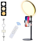 BROLAVIYA® Full Screen Fill 10 inch Ring Light with Remote Control and Metal Body Stand, 1/4" Ball H