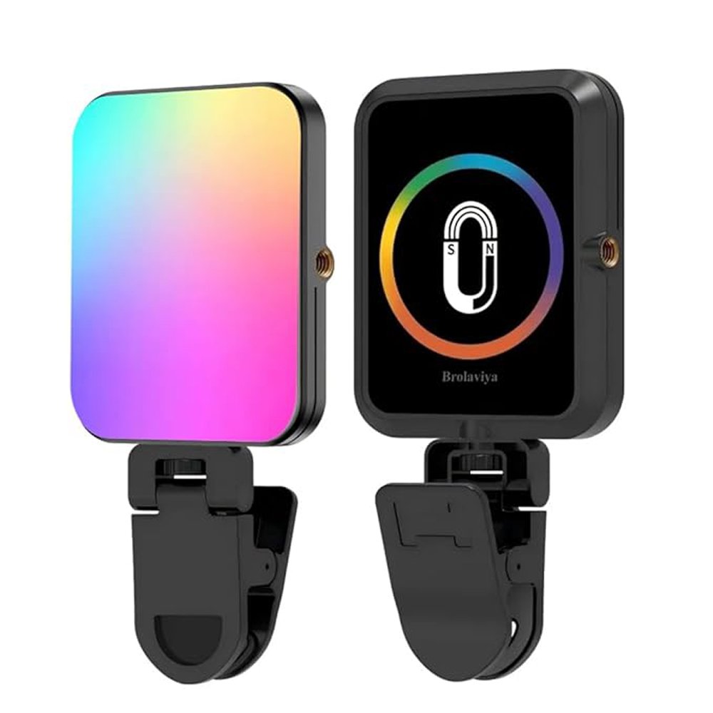 BROLAVIYA® Magnetic Full RGB Color LED Video Light, 1800mAh Rechargeable, Adjustable Brightness with