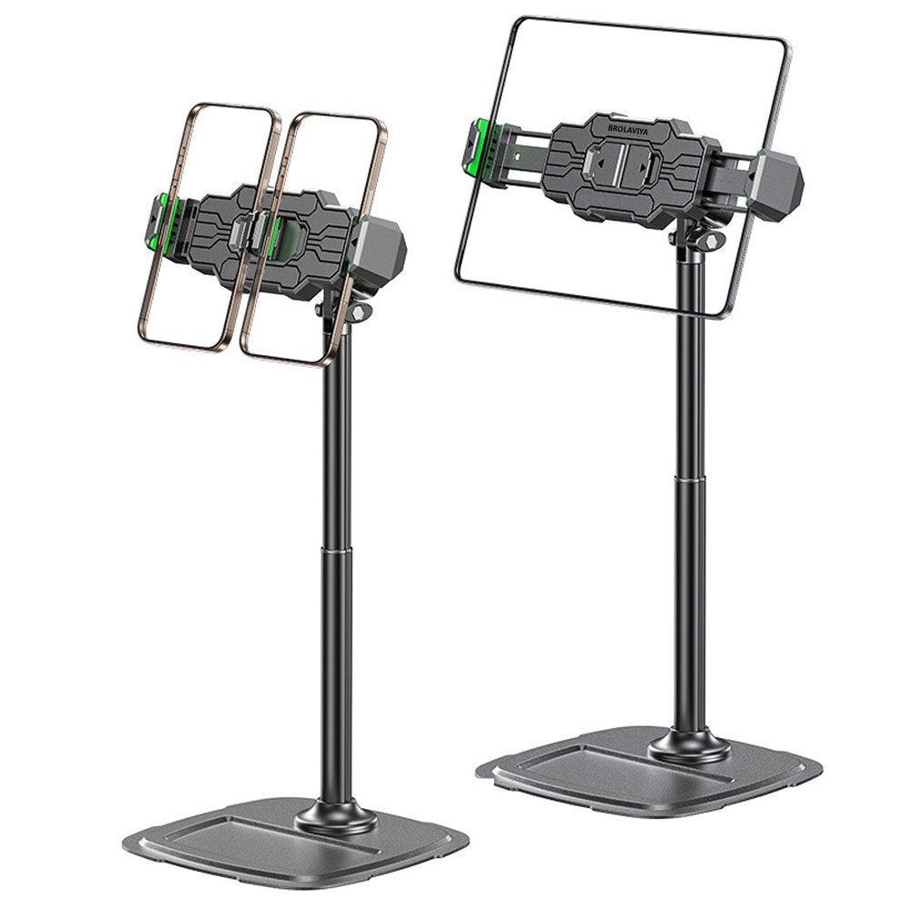 BROLAVIYA® 2 in 1 Metal Body Premium Tablet and Dual Mobile Desktop Stand, Adjustable Height with 36