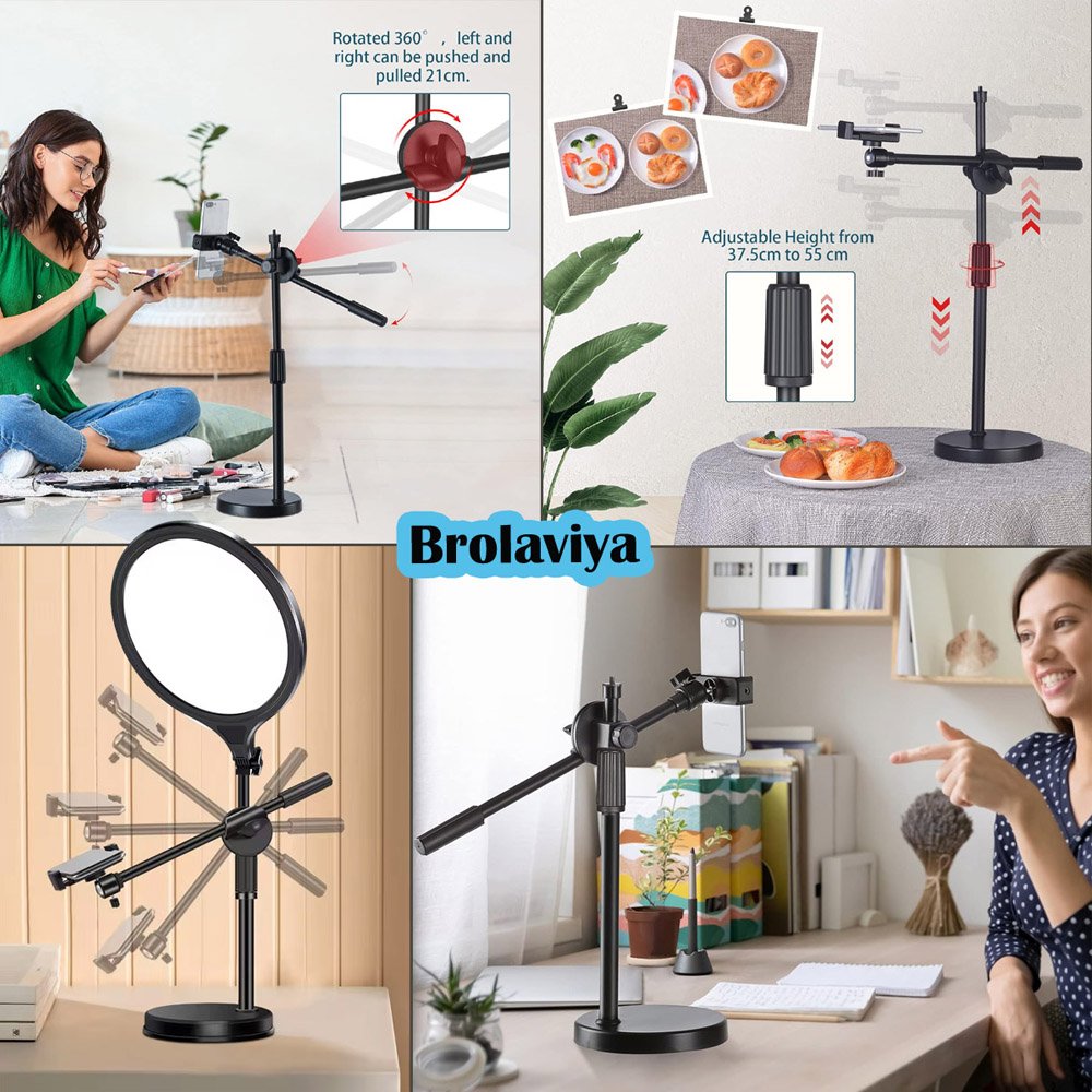 BROLAVIYA® Overhead Video Floor Stand with Slab Key Full Screen Fill 10 Inch LED light, Me - Image 5