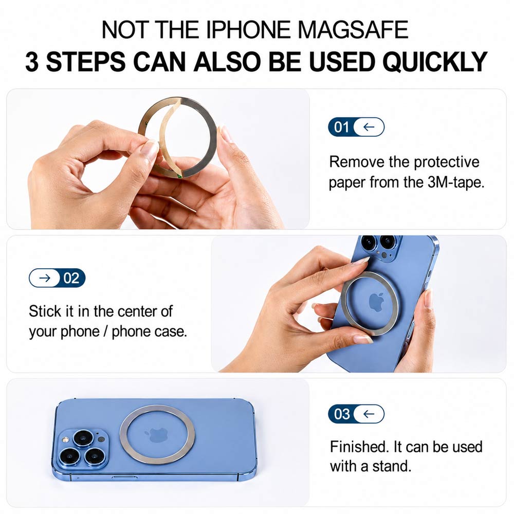 BROLAVIYA® 2-in-1 Magnetic & Clip Phone Stand for Desk, Adjustable Height Mobile Holder, MagSafe-Compatible Mount with Phone Clamp, 360° Rotation for Live Streaming, Recording, Video Calls & Cooking