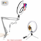 (Renewed) BROLAVIYA® 10 Inch LED Ring Light, 3 Level Brightness Dimmable with Flexible Wire, 360 Knob and Mobile Bracket
