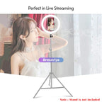 (Renewed) BROLAVIYA® 10 Inch LED Ring Light, 3 Level Brightness Dimmable with Flexible Wire, 360 Knob and Mobile Bracket