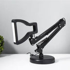 BROLAVIYA® Heavy Base Tabletop LED Desk Lamp Light with Metal Arm Table Lamp Stand, 3 Lighting Modes, 360 Degree Spin for Home Office, Desktop, Bedroom, Reading, etc