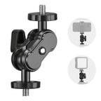 BROLAVIYA® Dual Ball Head Magic Arm Mount with 1/4″ Standard Screws, 360° Rotatable Universal Bracket for DSLR Camera Monitor, LED Video Light, Microphone and Action Cam Support