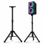 BROLAVIYA® Universal Speaker Stand, Height Adjustable Tripod Speaker Stands with Mounting Plate, Heavy Duty Metal for PA Speakers, Studio Monitors, DJ Equipment, Home Theater & Events