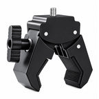 BROLAVIYA® Camera Super Clamp with Male 1/4"-20 Screw Mount, Adjustable Crab Clamp for Photography Equipment, Monitor, LED Light, Action Camera, Fits 13-47mm Pipes, Rods & Bars