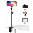 BROLAVIYA® Desk Stand with 1/4″ Screw Mount, Adjustable Desktop Mount for Mobile, Ring Light, Camera, Webcam & LED Video Light, 360° Ball Head, Metal Table Clamp Stand for Live Streaming & Recording