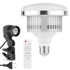 BROLAVIYA® 60W LED Photography Light Bulb with E27 Mount, Remote Control, Bi-Color 3000K-6000K, Dimmable for Studio Photography