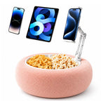 BROLAVIYA® Phone & Tablet Pillow Stand, Adjustable 360° Rotating Holder for 4–12.9 Inch Devices, Detachable Foldable Arm, Soft Lap Desk Cushion with Snack Tray, for Bed, Sofa, Desk & Travel