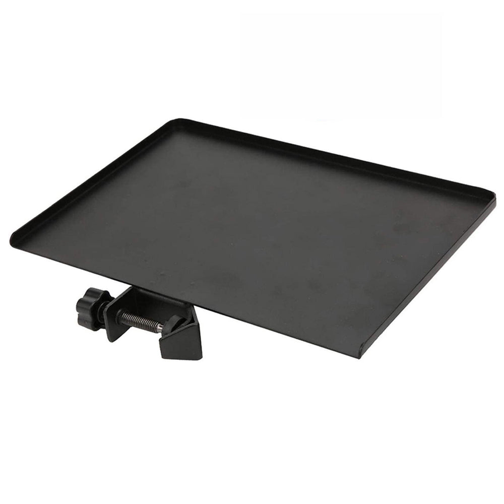 BROLAVIYA® Microphone Stand Shelf Adjustable Metal Tray Holder, Compatible with Most Microphone Stands and Music Tripod Stands, Size 7.9” X 5.7” Inch