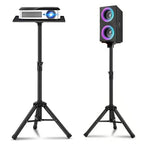 BROLAVIYA® Heavy-Duty Adjustable Floor Projector and Speaker Stand with Portable Folding Design, Heavy-Duty Black Base & Non-Slip Feet for Theater, PA Systems, Live Events, Studios