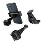 BROLAVIYA® 360° Adjustable Mobile Holder for Pipe & Rod Mount, Flexible Gooseneck Phone Clip Bracket, Universal Smartphone Holder for Camera, Tripod, Ring Light, Boom Arm, Black, 1 Piece