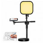 BROLAVIYA® Overhead Phone Stand with LED Fill Slab Light, 360° Rotating Phone Holder, Desk Stand for Reading, YouTube, Reels, Cooking Videos, Recording & Content Creation