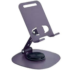 BROLAVIYA® 360° Rotatable Metal Mobile Stand Adjustable Desk Angles Phone Holder Sturdy with Anti Slip Base Compatible with All Mobiles and Smartphones for Desk Office Kitchen Bedroom - Purple