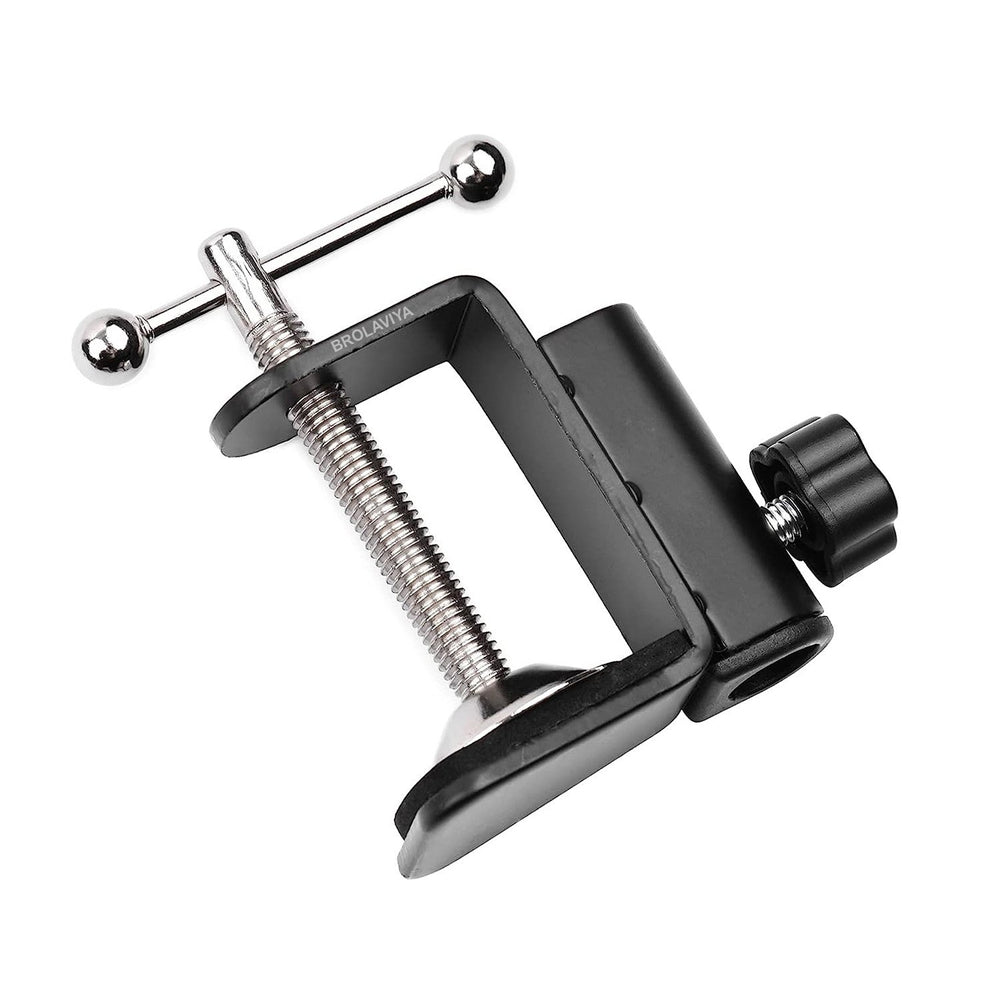 BROLAVIYA® Desk Base Clamp Mount for Microphone Boom Scissor Arm, Table C Clip for Articulating Arm 