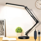 BROLAVIYA® Heavy Base LED Desk Lamp Light with Metal Arm Table Lamp Stand, 3 Lighting Modes, 360 Degree Spin for Home, Office, Desktop, Bedroom, Reading etc