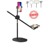 (Renewed) BROLAVIYA® Overhead Video Floor Stand, Premium Metal Body, 1/4" Head For Webcam, Gopro, 36
