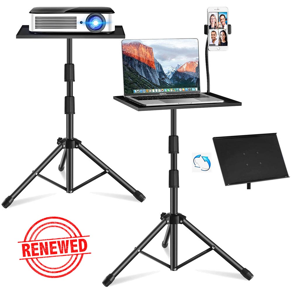 (Renewed) BROLAVIYA® Multi-Purpose Projector Tripod Stand, Laptop/Mobile Stand, 180 Degree Angles with Adjustable Height, Perfect for Projector, Office, Home, Stage or Studio
