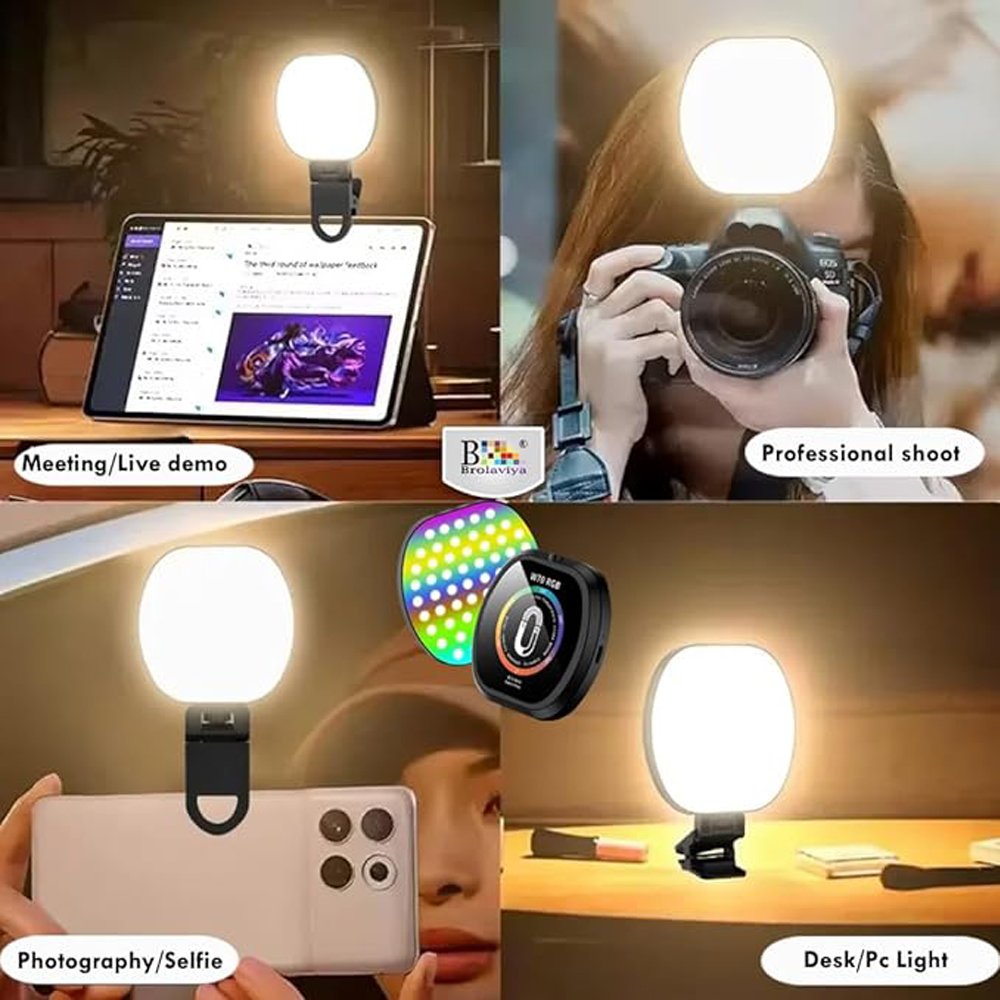 BROLAVIYA® Magnetic Full RGB Color LED Video Light, 1800mAh Rechargeable, Adjustable Brigh - Image 2