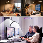 BROLAVIYA® Overhead LED 2 Head Dimmable Desk Lamp Extra-Long Height Light with Multi-Angle - Image 3