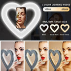 BROLAVIYA® Overhead Video Mobile Stand with Heart Shape 26cm Ring LED Light, Metal Arm, 1/ - Image 4