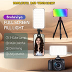 BROLAVIYA® Full Color RGB Video Light, 4000mAh Rechargeable, Dimmable with Cold Shoe, Port - Image 3
