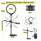 BROLAVIYA® Overhead Video Floor Stand with Slab Key Full Screen Fill 10 Inch LED light, Me - Image 6
