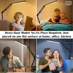 BROLAVIYA® Heavy Base LED Desk Lamp Light with Metal Arm Table Lamp Stand, 3 Lighting Mode - Image 2