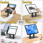BROLAVIYA® Desktop 360 Rotating Base, Metal Stand Holder, Foldable, Compatible with iPad,  - Image 2
