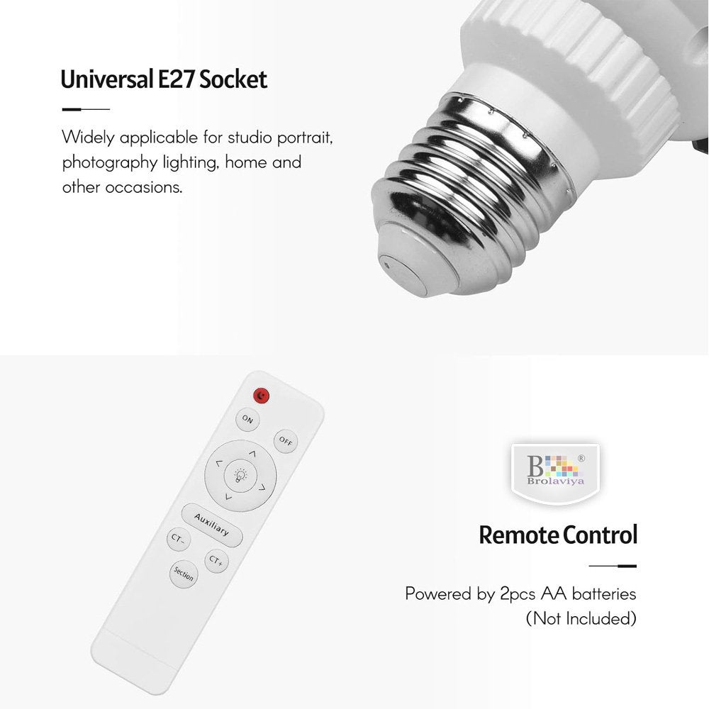 BROLAVIYA® 60W LED Photography Light Bulb with E27 Mount, Remote Control, Bi-Color 3000K-6 - Image 6