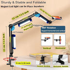 BROLAVIYA® Overhead Video Mobile Stand with 17cm Rechargeable LED Tube Light, New Extra-Lo - Image 2