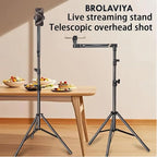 BROLAVIYA® Professional Photography Tripod, 360 Degree Gimbal Head, 225cm Height, Portable - Image 2