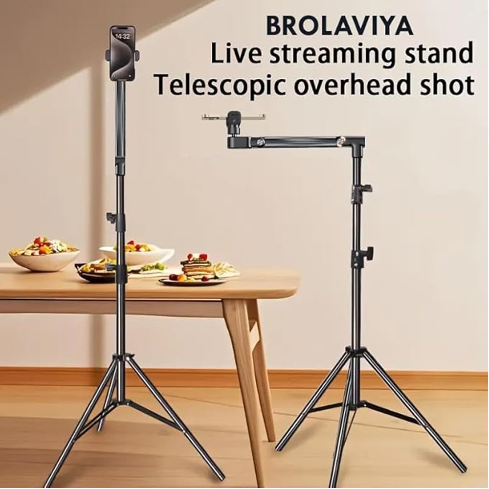 BROLAVIYA® Professional Photography Tripod, 360 Degree Gimbal Head, 225cm Height, Portable - Image 2