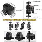 BROLAVIYA® Super Clamp with Dual Ball Head Magic Arm, Mobile Bracket with 1/4 Threads, for Desk Tripod Tube Crossbar Gimbal Rods Compatible with Smartphones, DSLR Camera, Tripod, Ring Lights