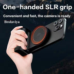 BROLAVIYA® Magnetic Phone Camera DSLR Style Shutter Grip for Magsafe iPhone & Android, Wireless Shutter Button, Black