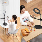 BROLAVIYA® Overhead Video Floor Stand with 6 inch Ring Light, Premium Metal Body, 1/4" Hea - Image 2