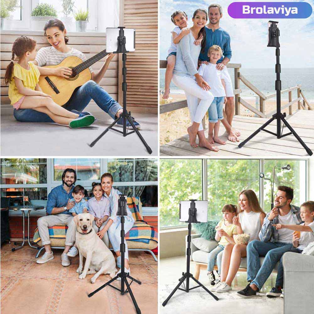 BROLAVIYA® Multi-Direction Tripod Floor Stand Fit For 4 - 11 Diagonal Inch Device, Compatible with iPad, Tablet, Mobile