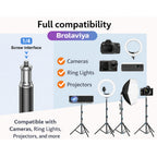 BROLAVIYA® Tablet Tripod Floor Stand, Adjustable up to 75″, Fits 4.7″-12.9″ Phones & Tablets, Compatible with iPad Pro/Air/Mini, Galaxy Tab, for Live Streaming, Office, Cooking & Fitness