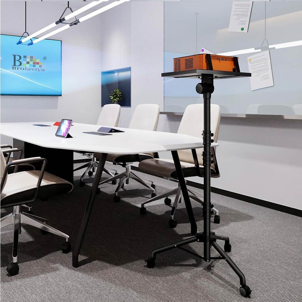 BROLAVIYA® Projector Tripod Stand On Wheels with Tray, Laptop / Mobile Stand, 180 Degree A - Image 2