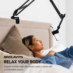 Brolaviya® Phone Holder for Bed & Desk, Adjustable Overhead Phone Mount with 360° Rotation, Multi-Angle Suspension Arm Stand, Hands-Free Mobile Holder for Video Recording, Drawing, Cooking, Reading & Live Streaming