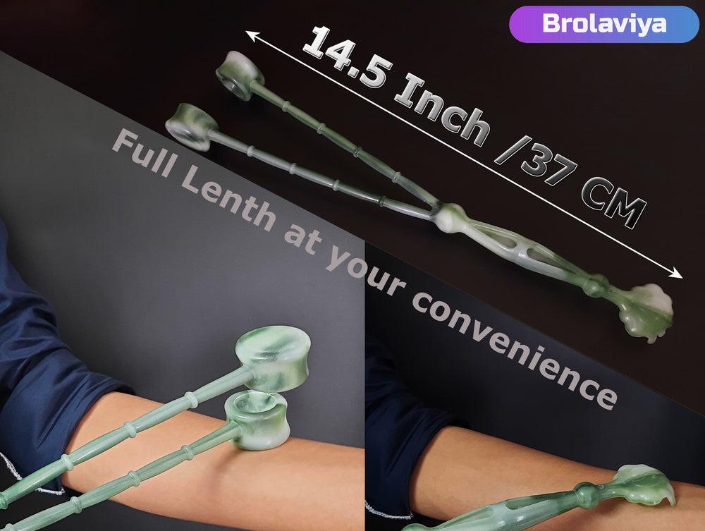BROLAVIYA® 2 in 1 Fortune Fish Shape Manually Massage Stick, Knock Base Massager with Back Scratcher For Troublesome Itchy Spots and Relief ( 2 Pack )