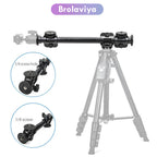 BROLAVIYA® Four-Head Crossbar Camera Support Frame, 63cm Horizontal Rod Extension Pole, 1/4 Screw Mount, 5KG Bearing Capacity, Vertical Shooting Tripod Adapter for DSLR, Mobile Phone, Live Broadcast