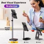 BROLAVIYA® Overhead Extendable Selfie Desktop Stand with Phone Holder, 360° Rotation, for 4-7" Mobile Phone, for Live Streaming, YouTube, Video, Photography