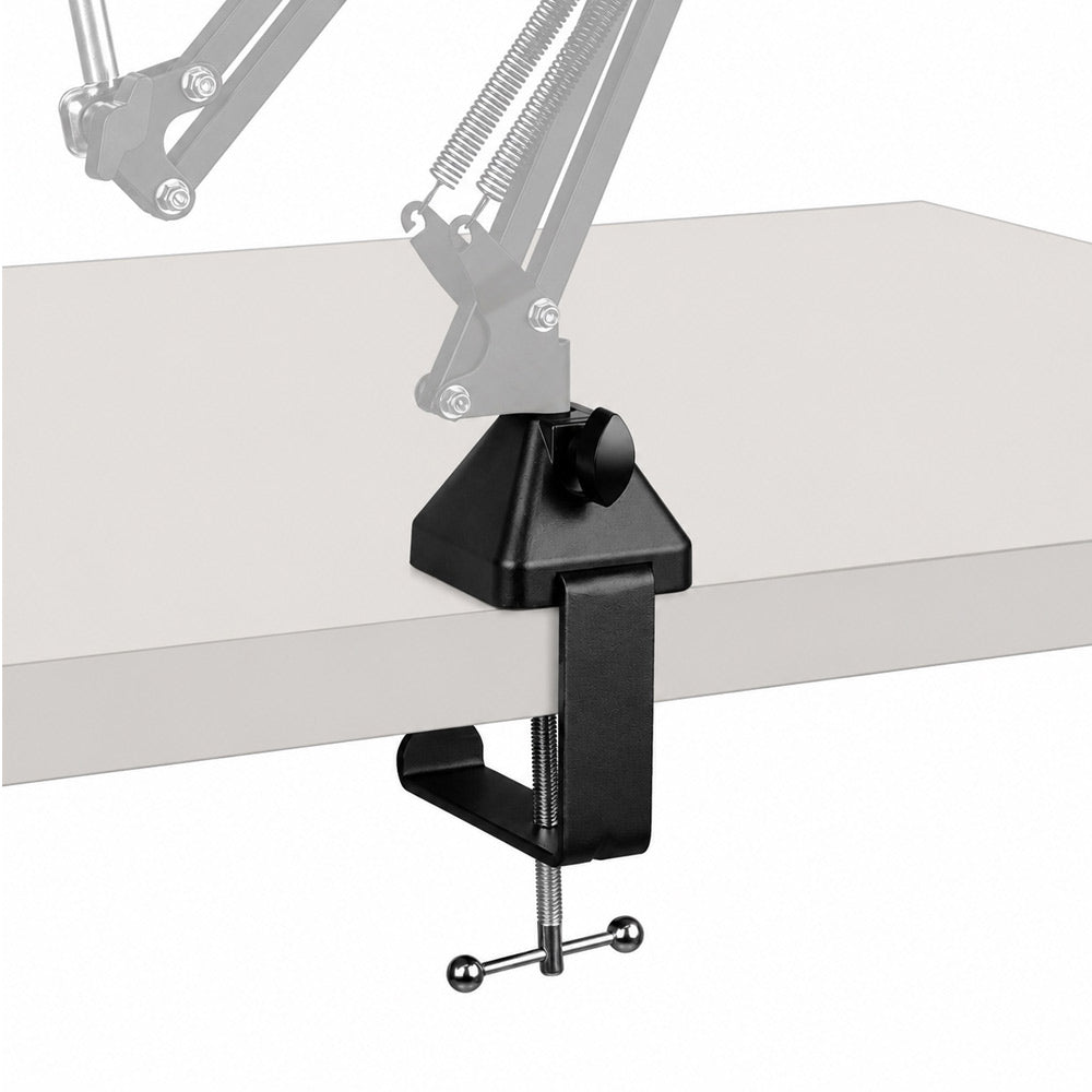 BROLAVIYA® Heavy Duty Desk Clamp Mount with Headphone Hook, Metal Table C Clamp Base, Universal Mic Boom Arm Clamp for Scissor Arms, Low Profile Arms, Fits Up to 2.36 inch 6cm Thickness